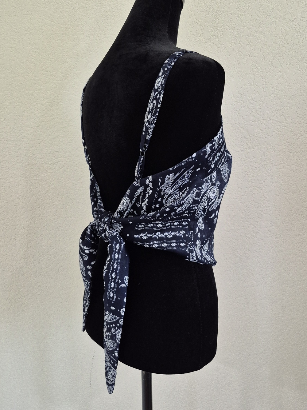 Navy Bandana Print Handkerchief Hem Camisole